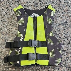 Kids Swim Vest - Neon Green and Black